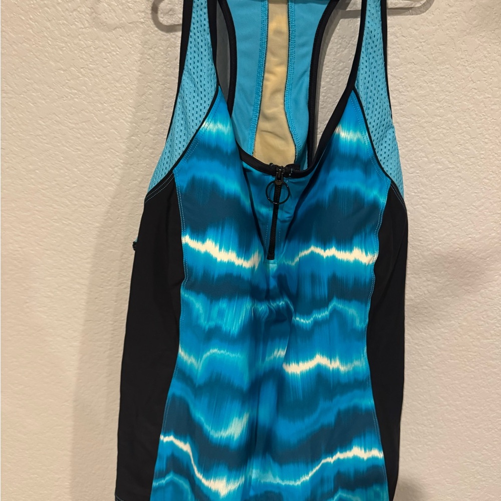 Plus SizeBlue and Black Women's Swim Top
